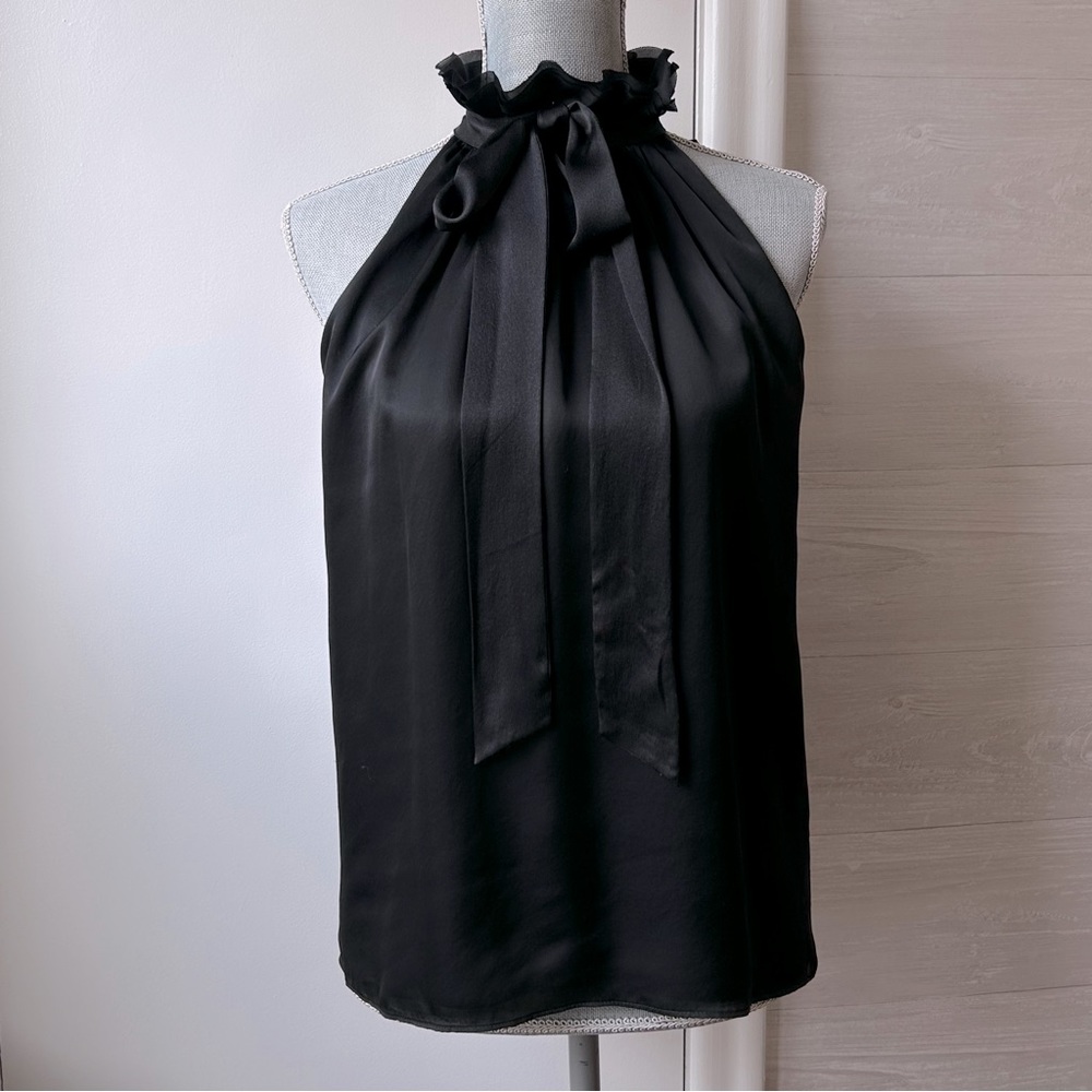 NWT Club Monaco 100% Silk Ruffle Halter Top